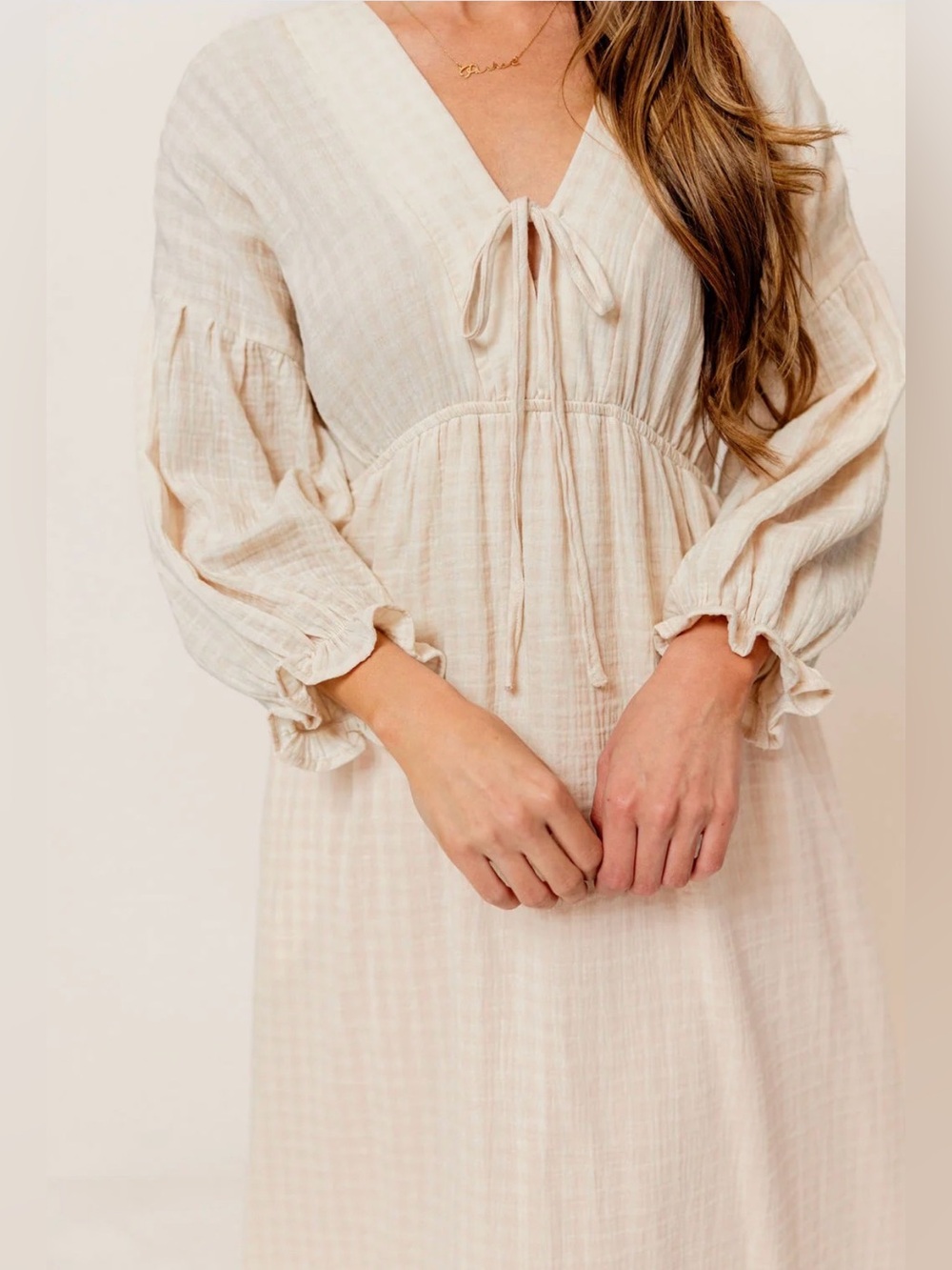 NWT, Worth Collective Hunter Dress, 100% Cotton, Baby Pink Plaid, Medium - Picture 3 of 17